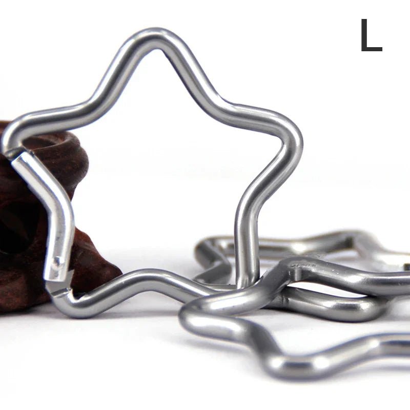 Star Shaped Aluminum Carabiner Keychain for Outdoor Adventures - silverfoxgoods